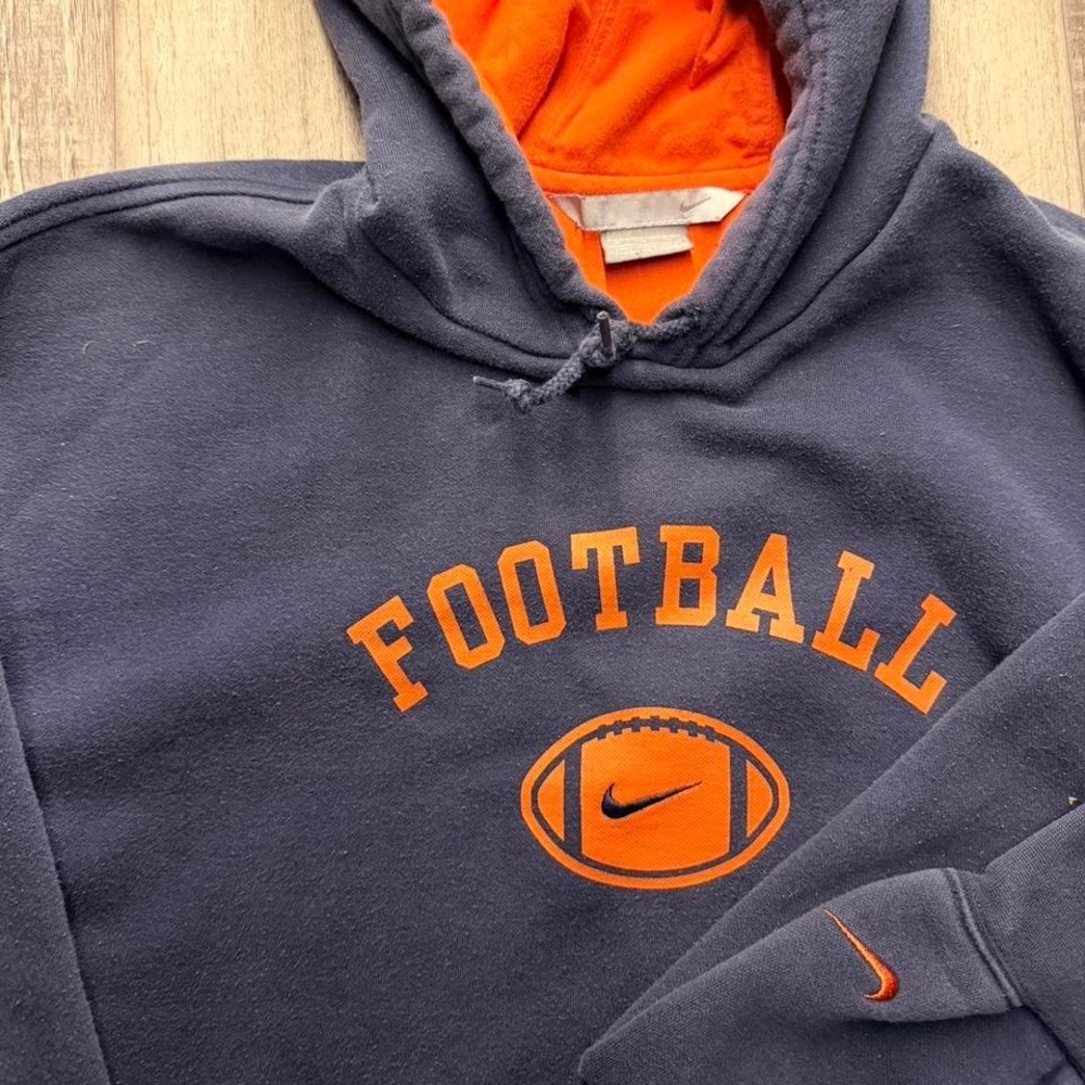 Nike Football Hoodie – Navy/Orange – Large